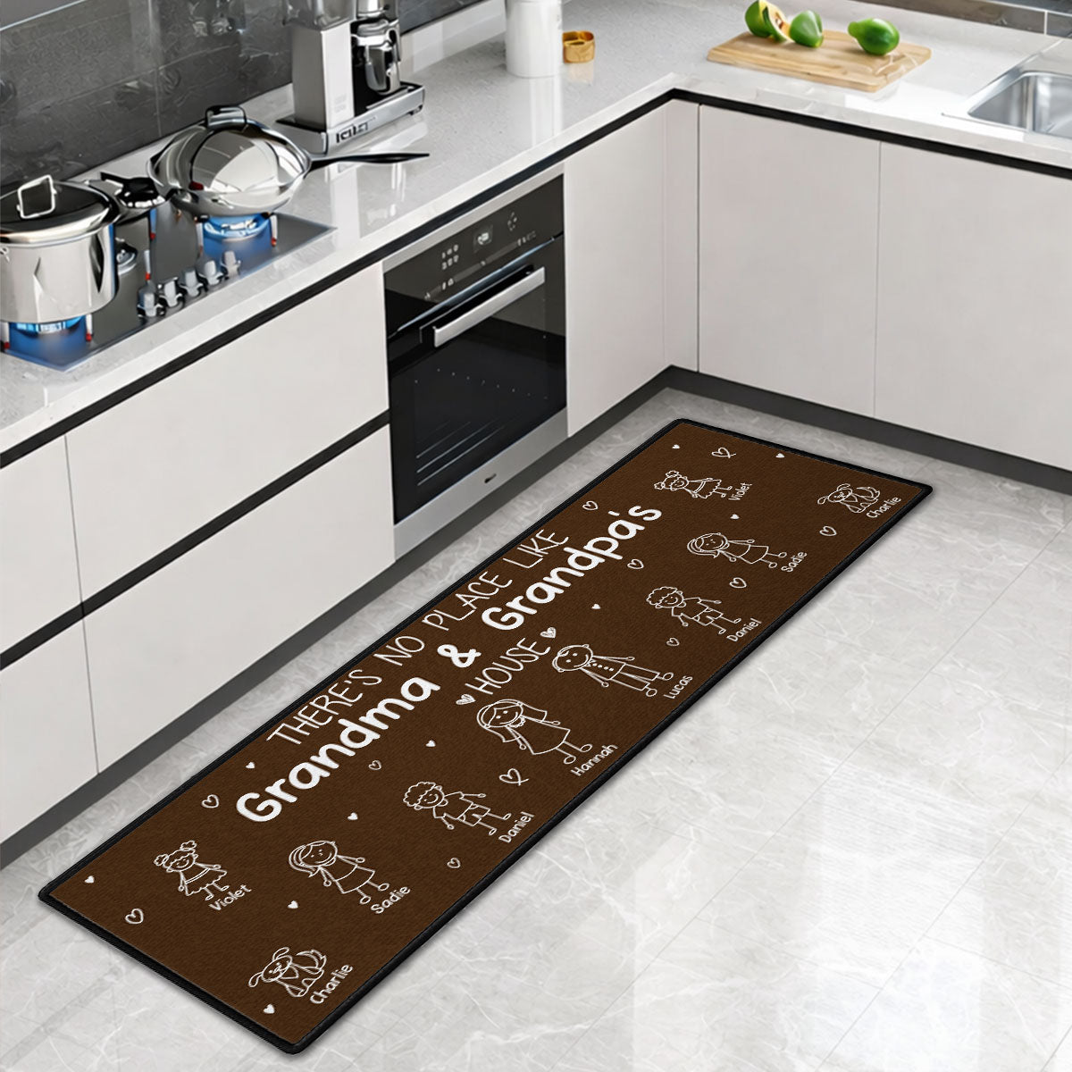 Custom Family Name Rug, Housewarming Birthday Gift For Grandma Grandparents • Family Love - Personalized Runner Rug