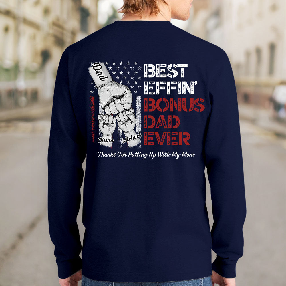 Custom Christmas & Birthday Keepsake Gift • Best Bonus Dad Ever - Personalized Shirt