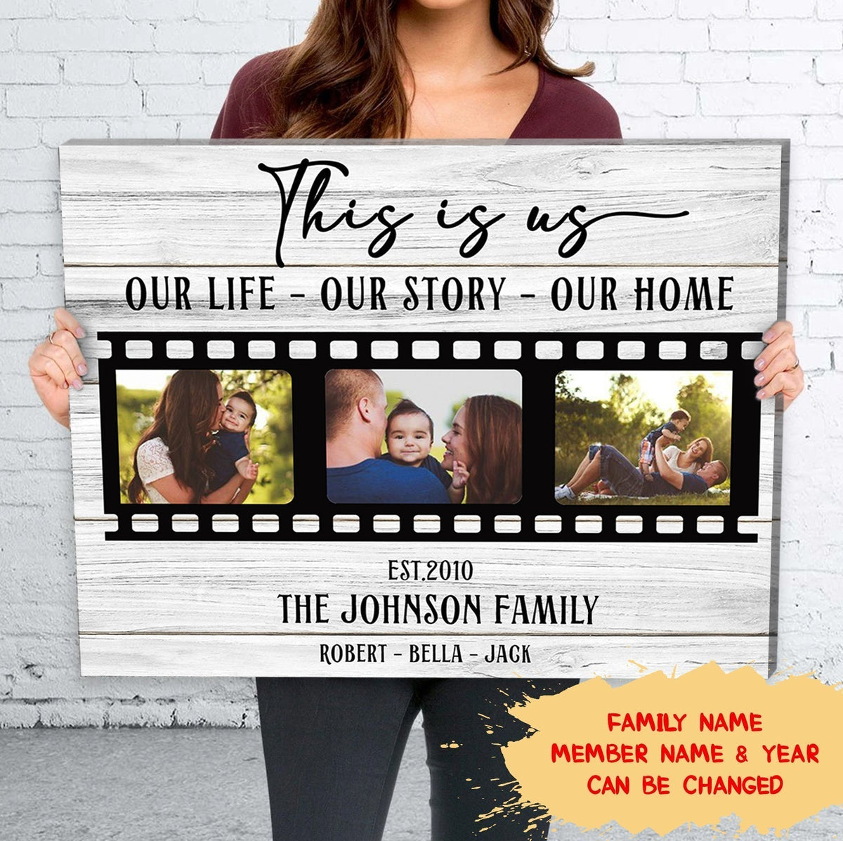 This Is Us - Personalized Photo Canvas - Family Canvas - Wall Art For Family
