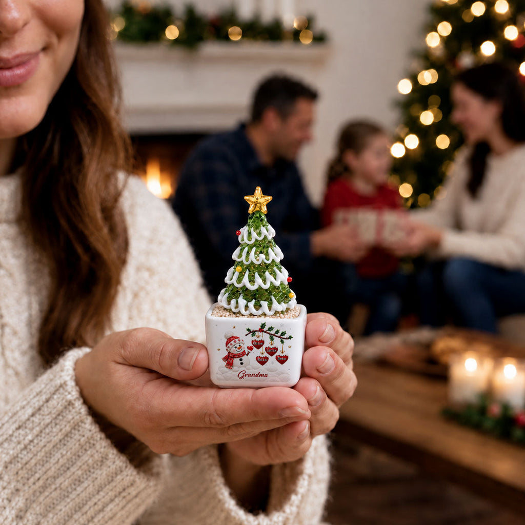 Grandma Love -  Personalized Glass Christmas Tree