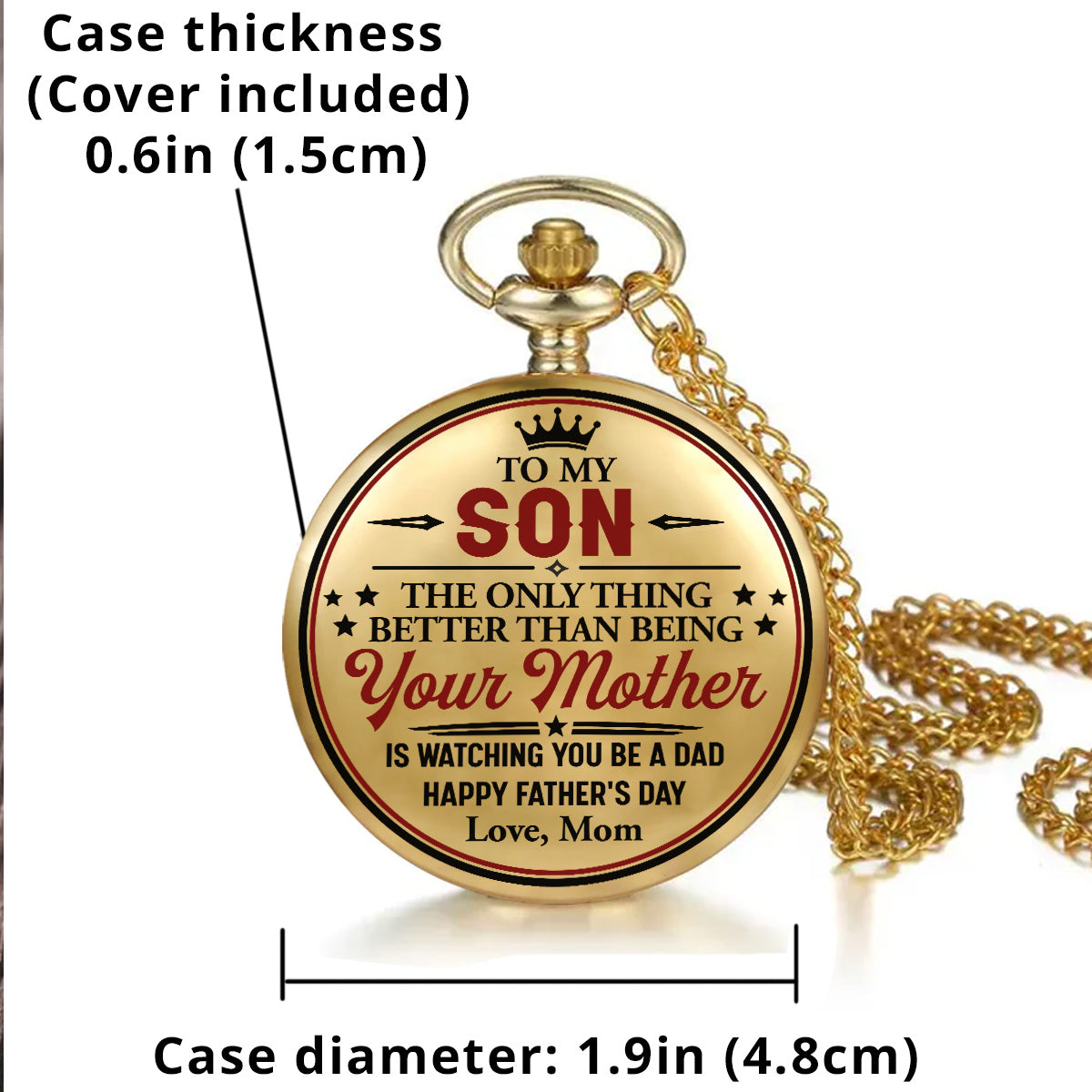 To My Son - Personalized Print Pocket Watch