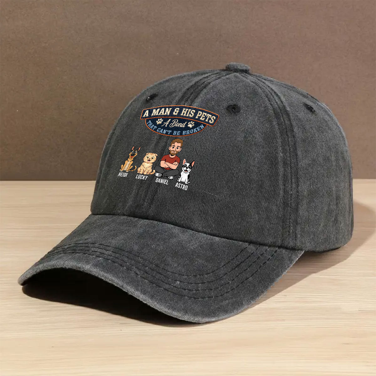 Custom Christmas Headwear Birthday Gifts for Pet Parents • Forever My Pets - Personalized Vintage Washed Denim Cap