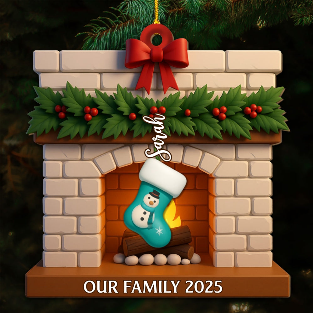 Custom Family Ornament, Christmas Gift for Family Members •  Family Stockings 2025 - Personalized Wood Ornament