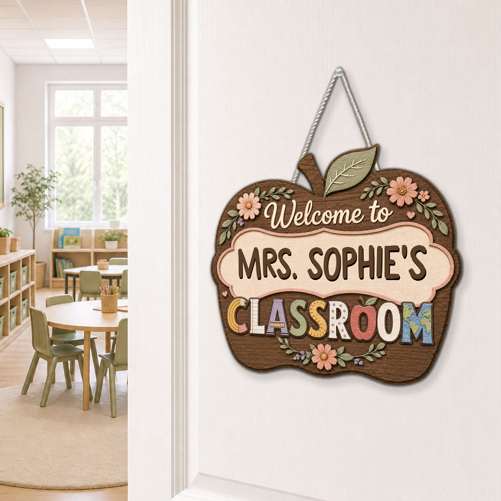 Custom Home & Wall Decor, Birthday & Christmas Gift • Shaping Minds Touching Hearts Forever - Personalized 3D Effect Wood Sign