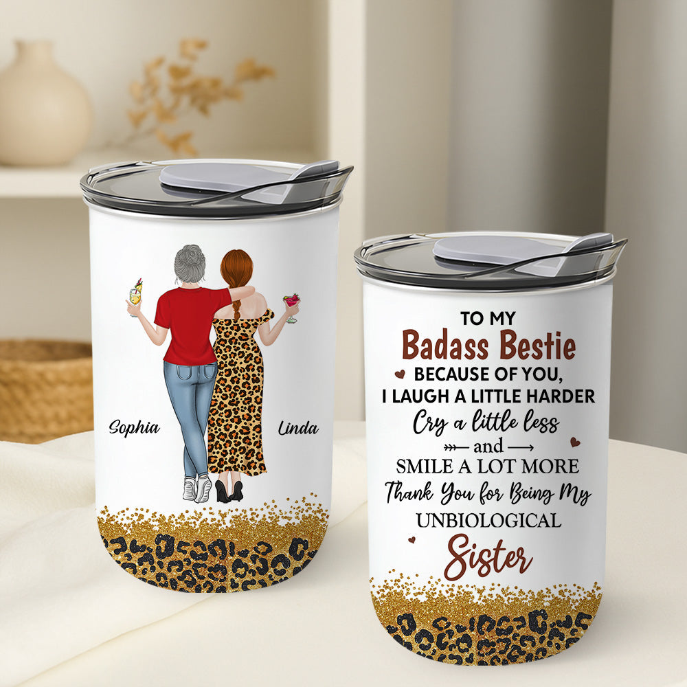 Custom Christmas Birthday Gifts For Best Friend • Because Of You I Laugh A Little Harder - Personalized 10oz Tumbler
