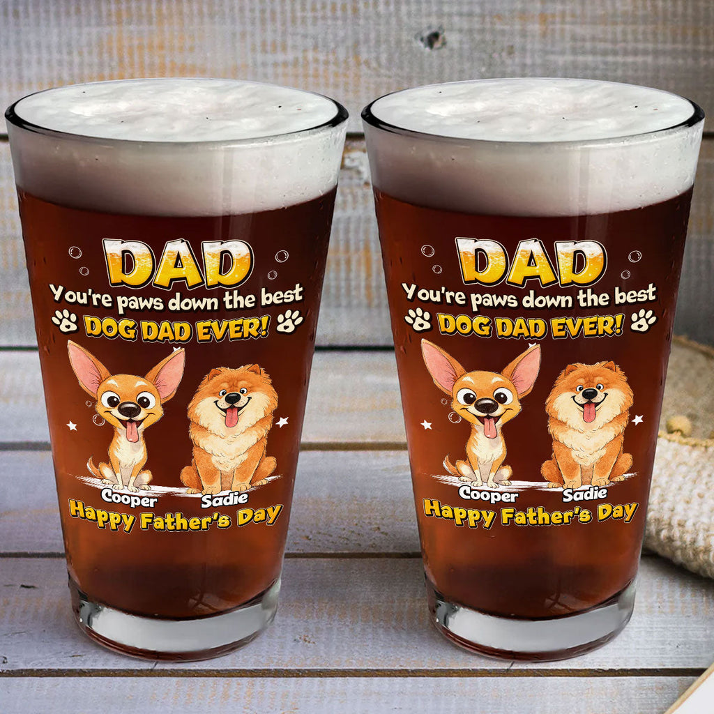 Paw Down The Best - Personalized Beer Glass