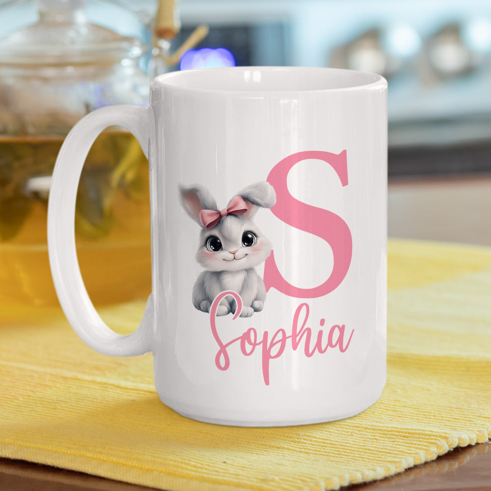 Custom Christmas & Birthday Keepsake Gift • Cute Bunny Easter - Personalized Coffee Mug