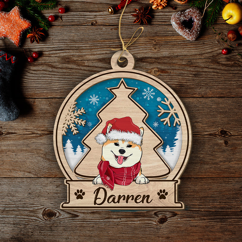 Custom Keepsake Christmas Ornament •  Snowball Ornament - Personalized 2-layered Wood Ornament