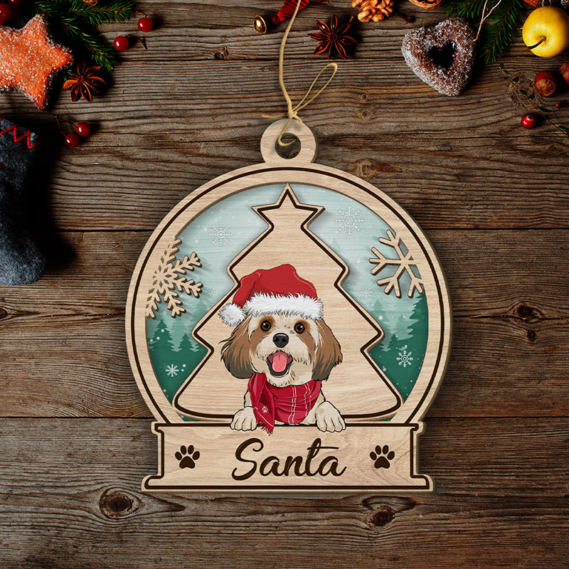 Custom Keepsake Christmas Ornament •  Snowball Ornament - Personalized 2-layered Wood Ornament