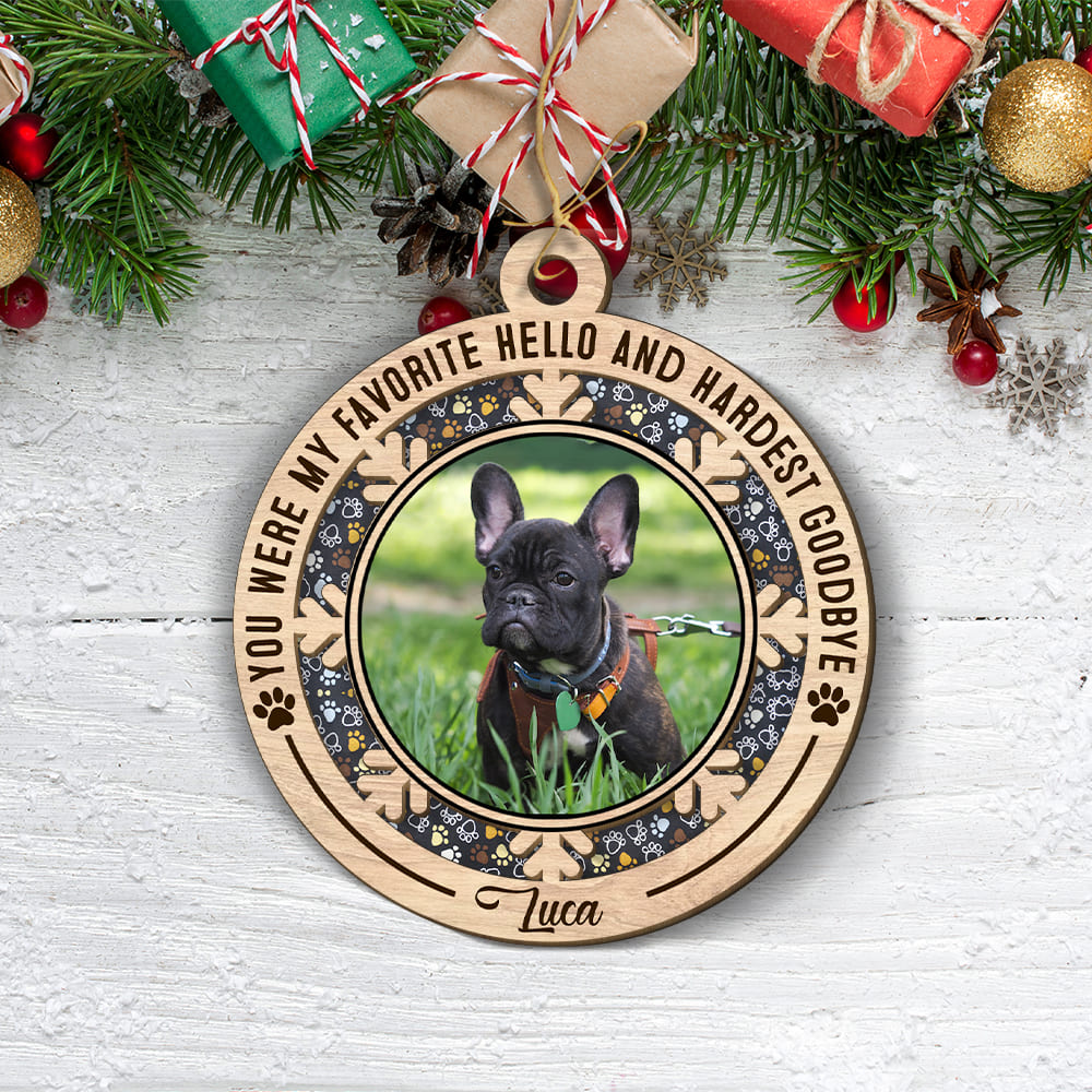 Custom Keepsake Christmas Ornament •  You Were My Favorite Hello - Personalized 2-layered Wood Ornament