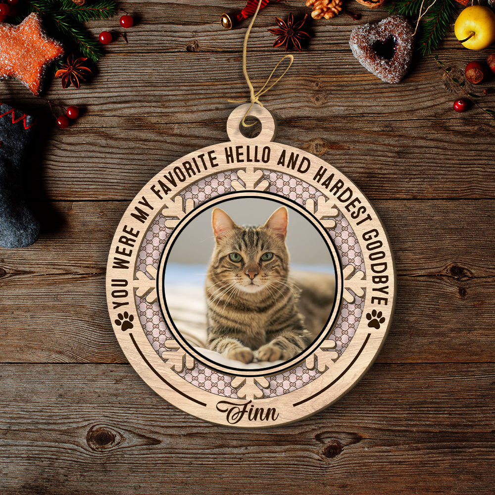 Custom Keepsake Christmas Ornament •  You Were My Favorite Hello - Personalized 2-layered Wood Ornament