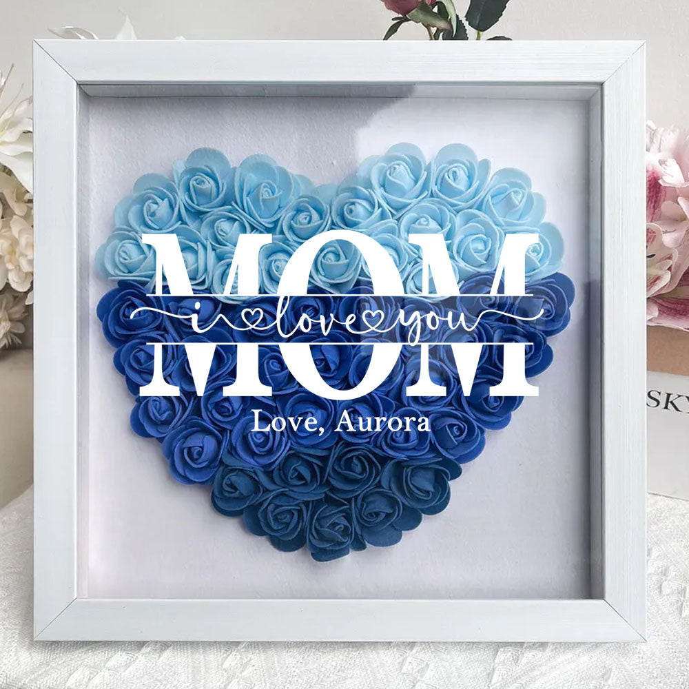 Mom We Love You - Personalized Flower Shadow Box