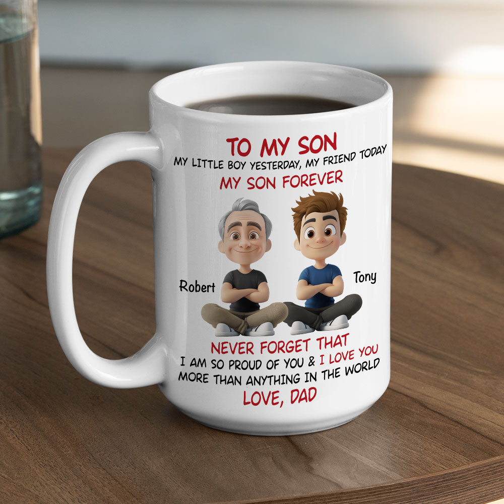 Custom Father's Day Gift For Son • My Son Forever - Personalized Coffee Mug