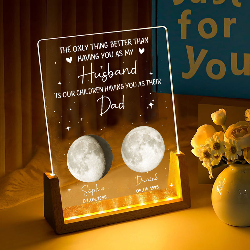 Custom Father's Day Gift for Dad Grandpa • A Great Father - Personalized Night Light
