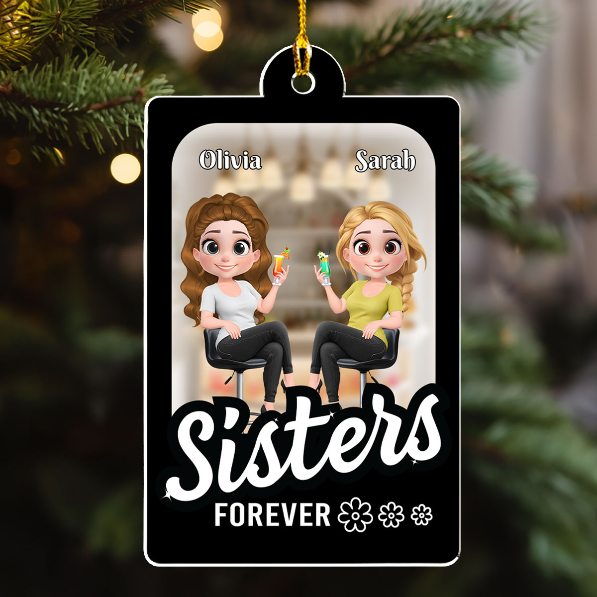 Custom Friendship Christmas Ornament, Best Friend Gift •  In My World - Personalized Acrylic Ornament