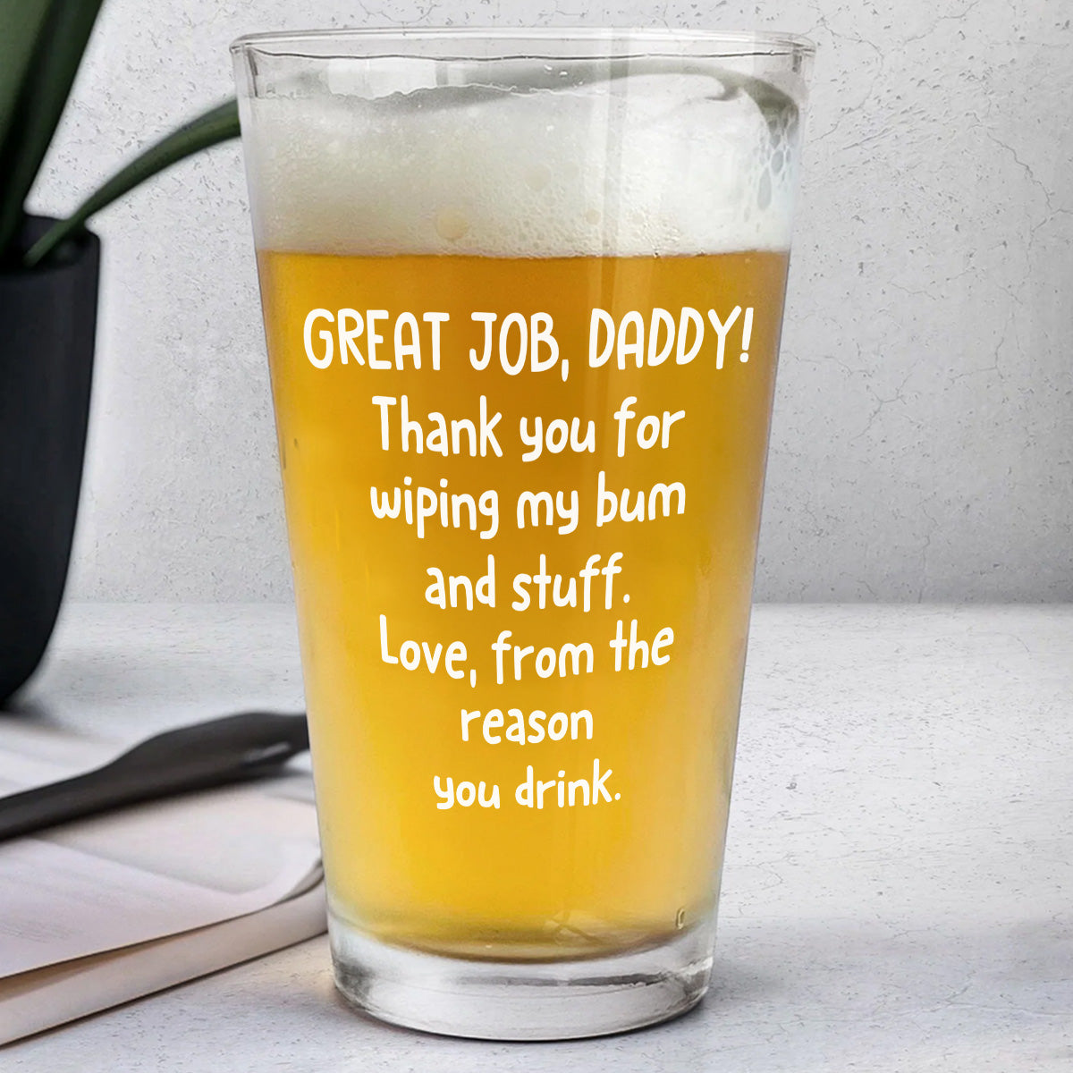 Great Job Daddy - Personalized Beer Glass