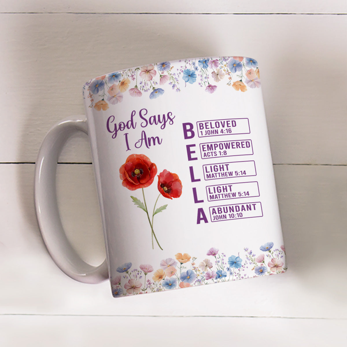 Custom Best Friend, Christmas & Birthday Friendship Keepsake Gift • God Says I Am Name - Personalized Coffee Mug