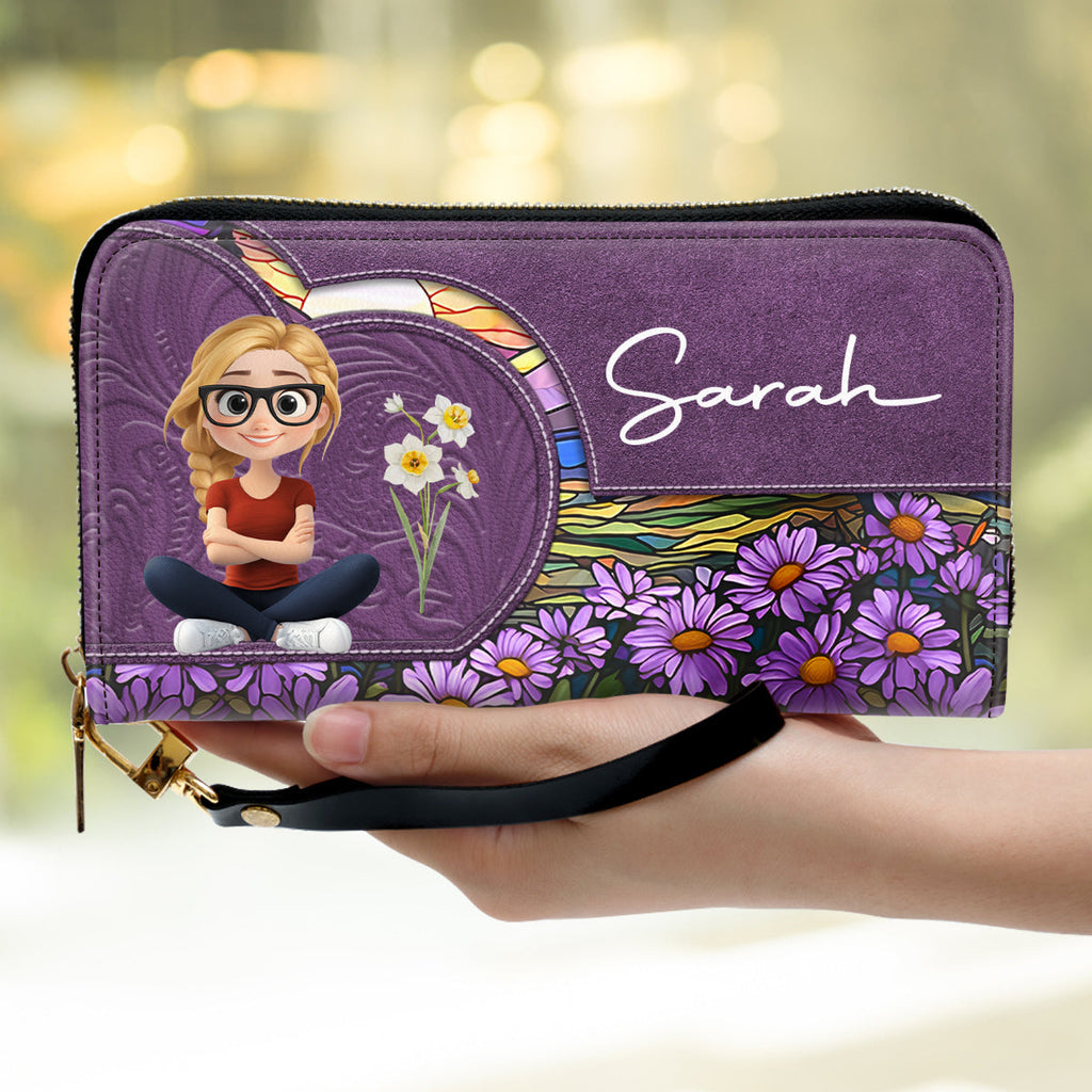 Birth Month Girl - Personalized Leather Wallet