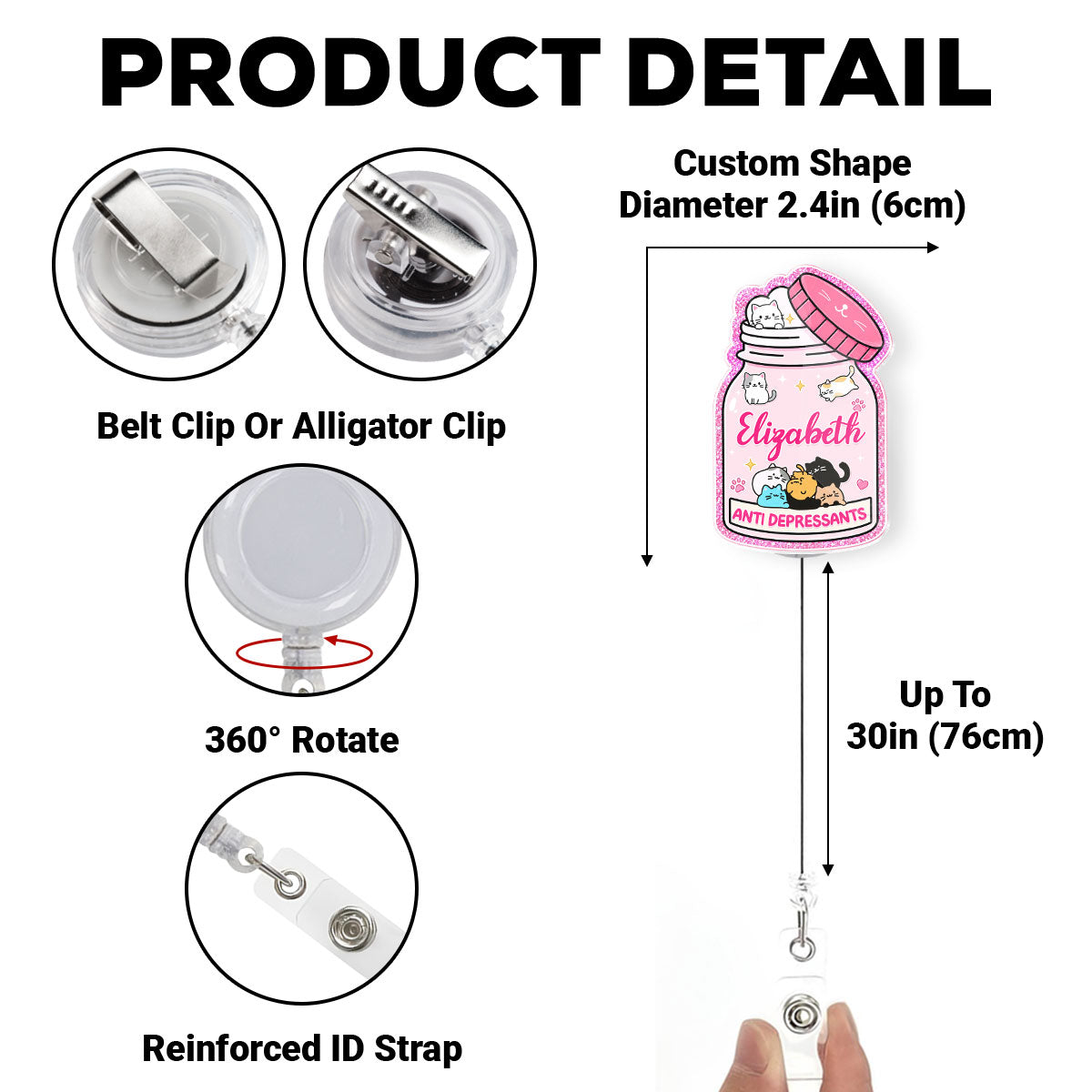 Custom Nurse ID Holder, Christmas Birthday Gifts for Healthcare Workers • Handle With Love Please - Personalized Acrylic Badge Reel