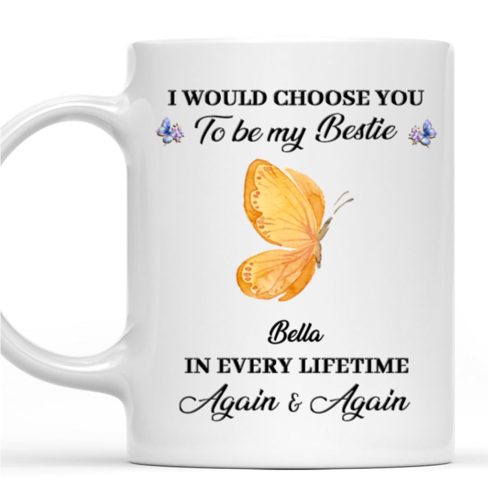 Custom Best Friend, Christmas & Birthday Friendship Keepsake Gift • Besties For Life - Personalized Coffee Mug