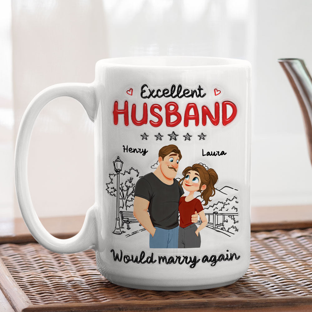 Custom Anniversary Keepsake Gifts For Couple • Five Out Of Five - Personalized 3D Inflated Effect Mug