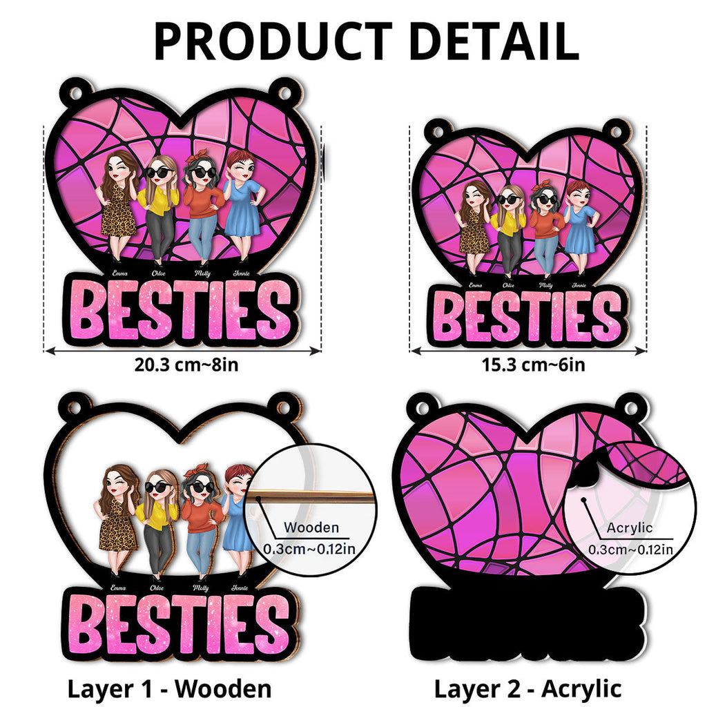 Custom Best Friend Hanging Decor, Friendship Birthday Gifts • Happy Friendship - Personalized Suncatcher