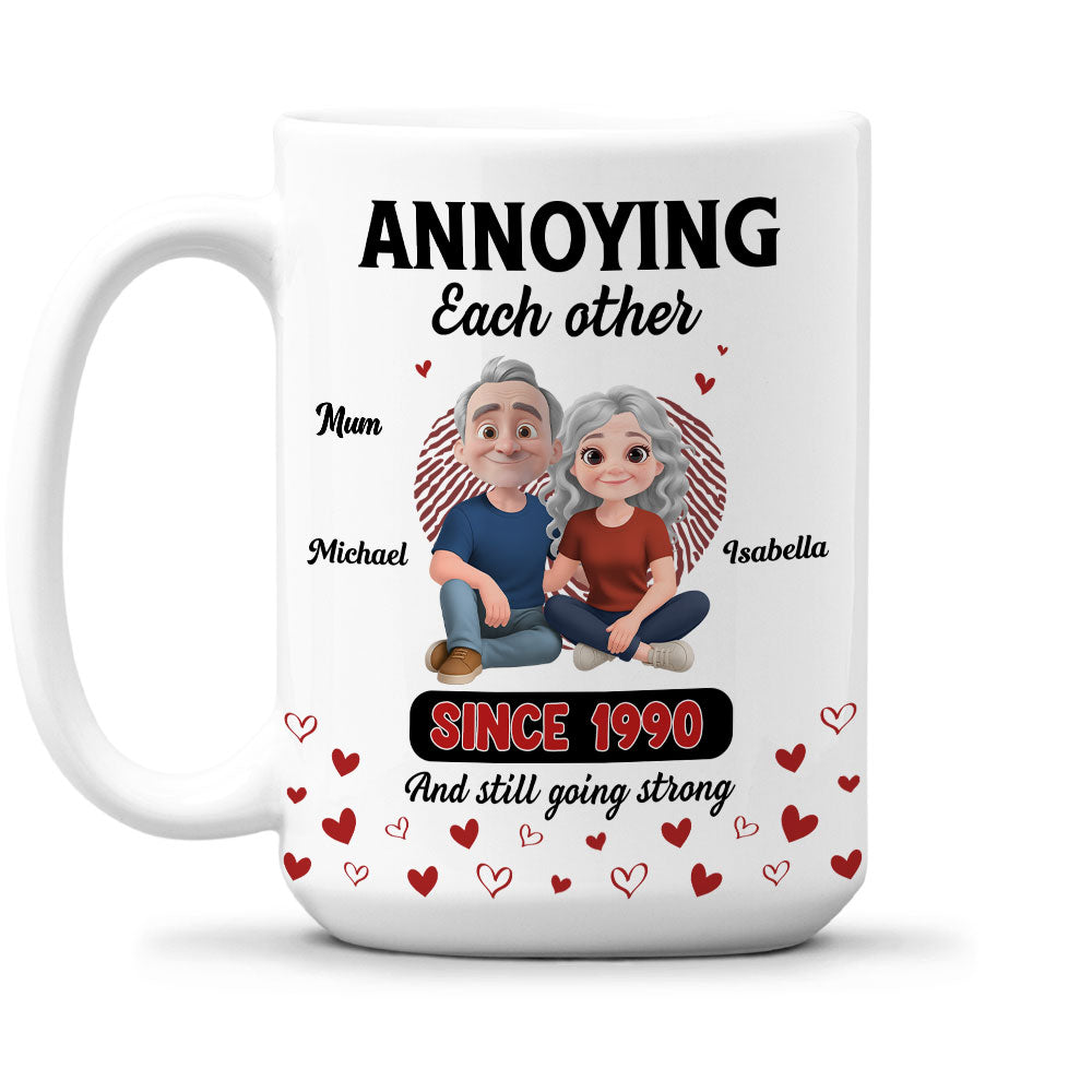 Custom Anniversary Keepsake Gifts For Couple • Annoying Each Other - Personalized Coffee Mug