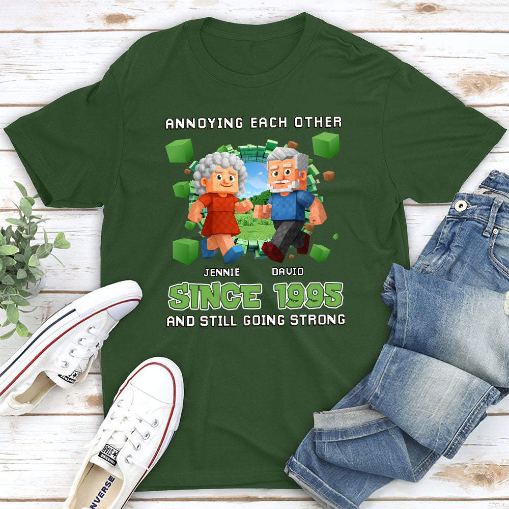 Custom Christmas Anniversary Keepsake Gifts For Husband • Couple Pixel - Personalized Shirt