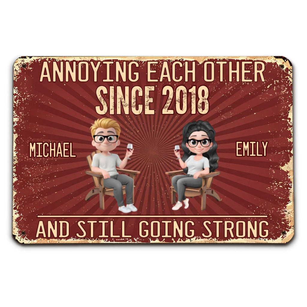 Custom Couple Campground Sign, Campsite Outdoor Wall Decor • Our Everlasting Love - Personalized Metal Sign