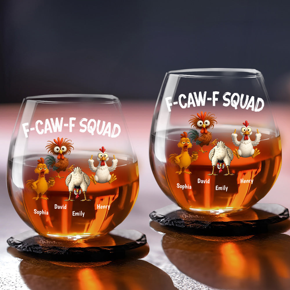 FCAWF Squad - Personalized Wine Glass