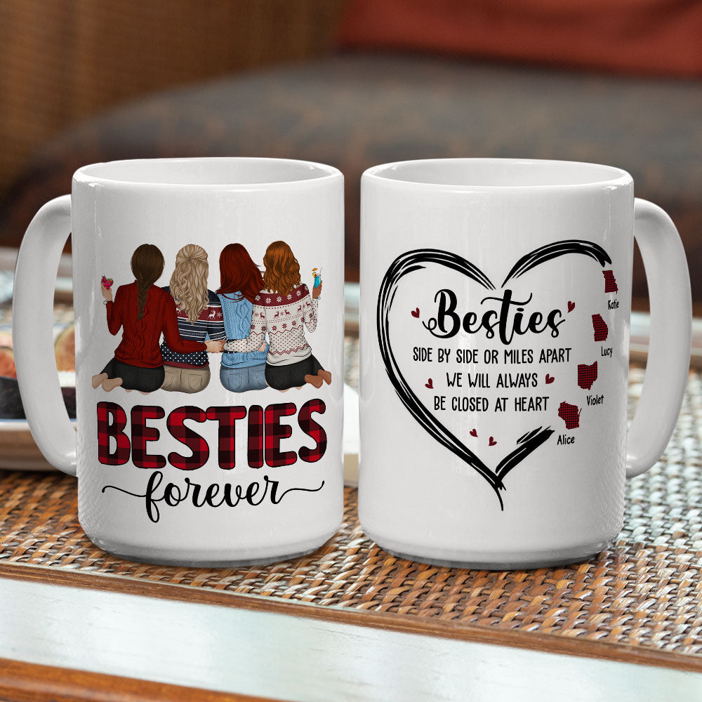 Custom Christmas & Birthday Keepsake Gift • Side By Side Or Miles Apart - Personalized Mug