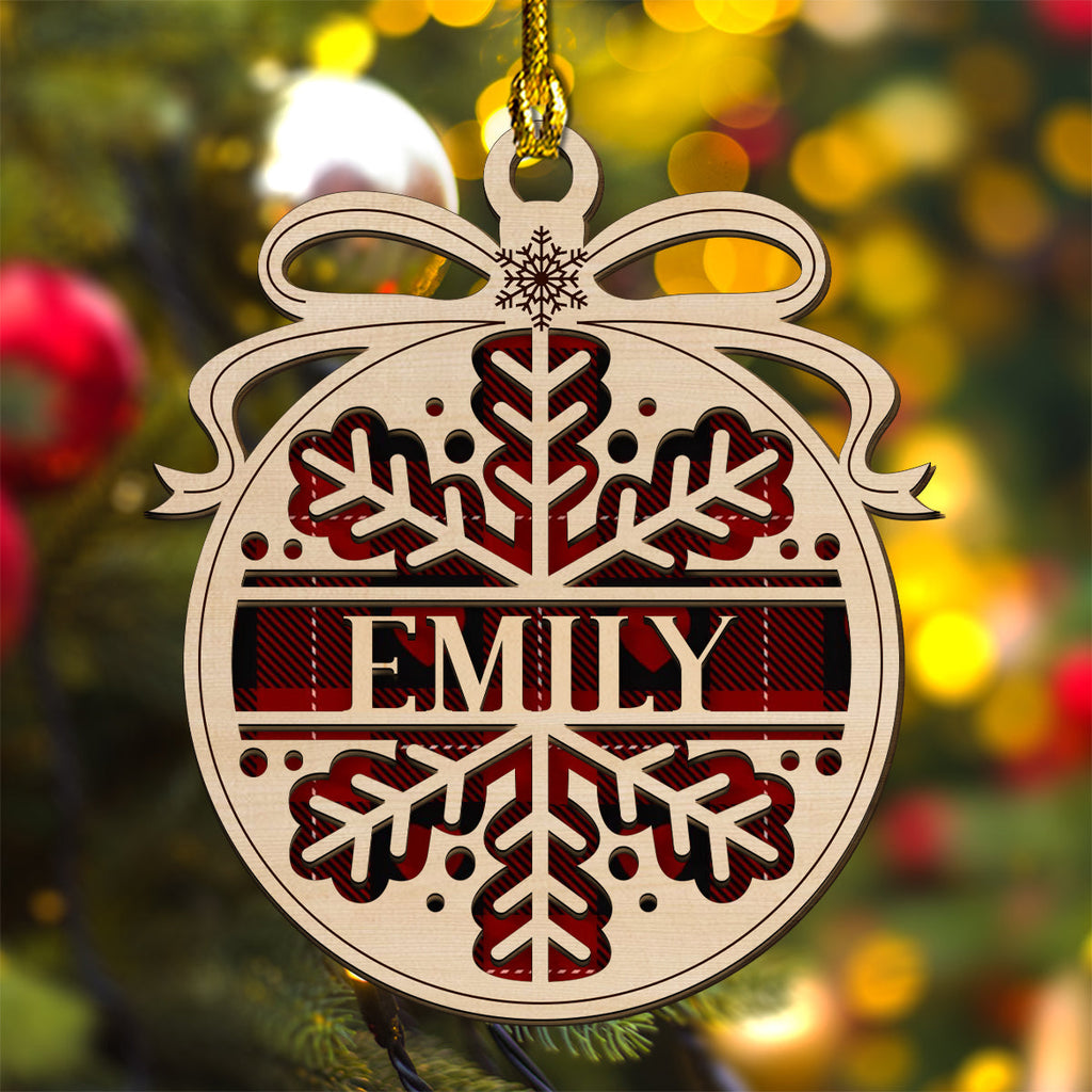 Custom Family Ornament, Christmas Gift for Family Members •  Merry Christmas - Personalized 2-layered Wood Ornament