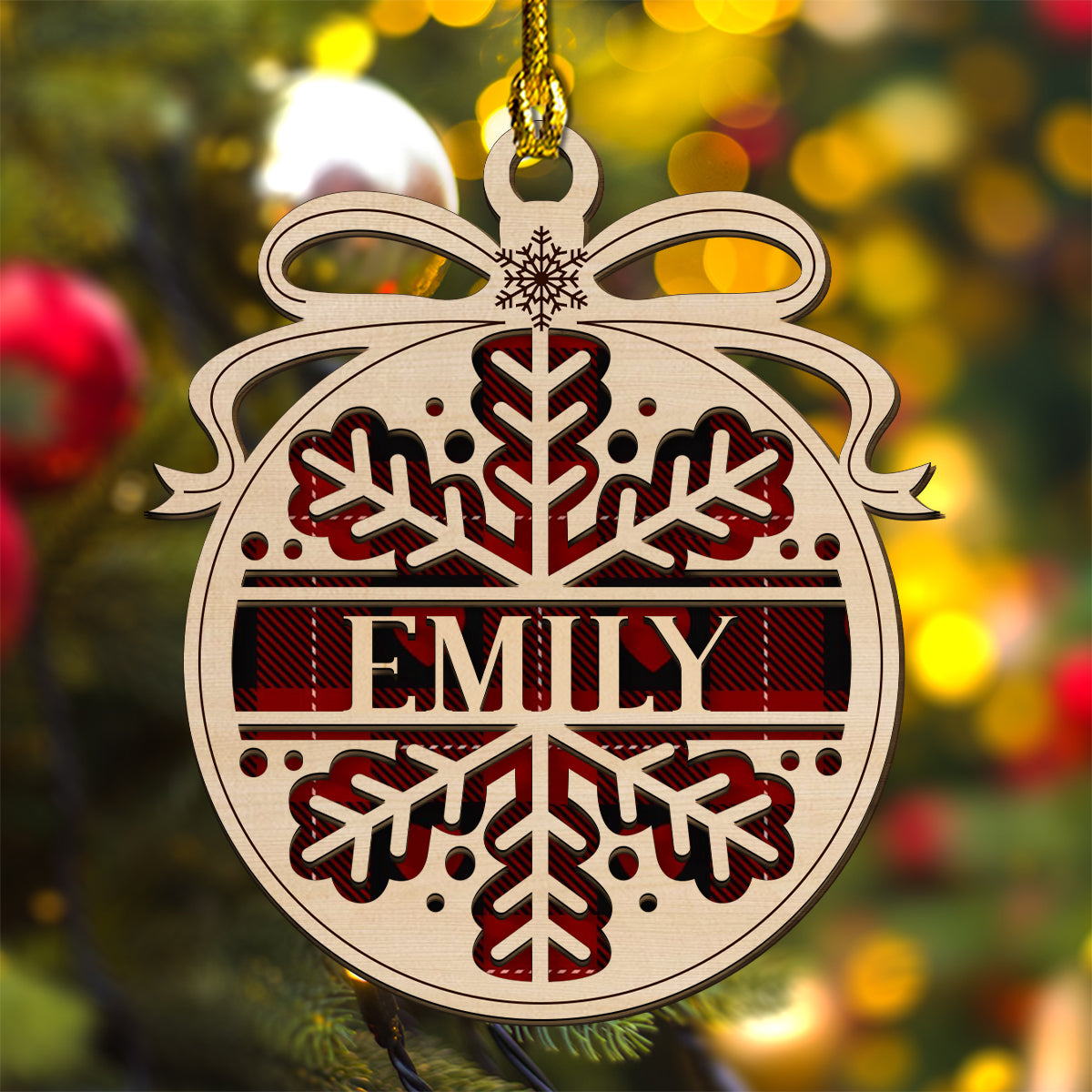 Custom Family Ornament, Christmas Gift for Family Members •  Merry Christmas - Personalized 2-layered Wood Ornament
