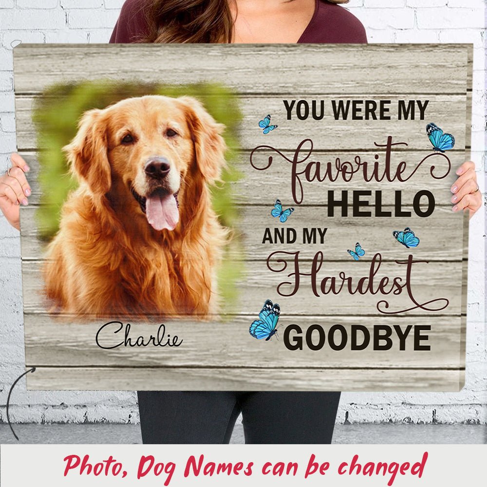 My Hardest Goodbye - Personalized Photo Canvas - Memorial Wall Art