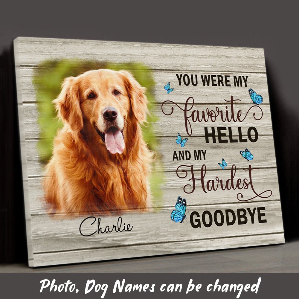 My Hardest Goodbye - Personalized Photo Canvas - Memorial Wall Art