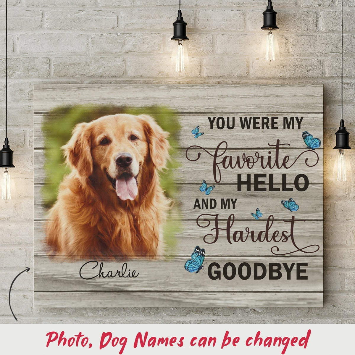 My Hardest Goodbye - Personalized Photo Canvas - Memorial Wall Art