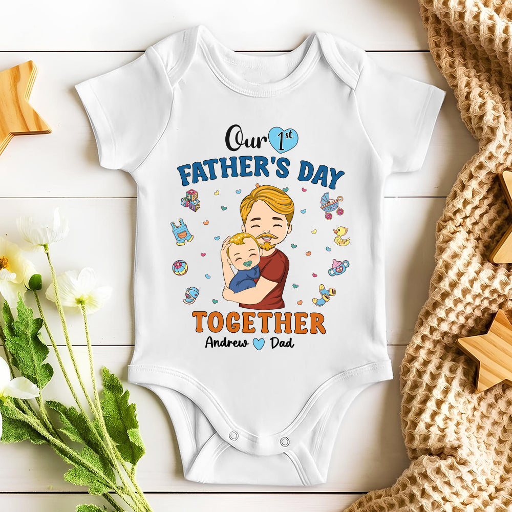 1st Fathers Day Together - Personalized Onesie