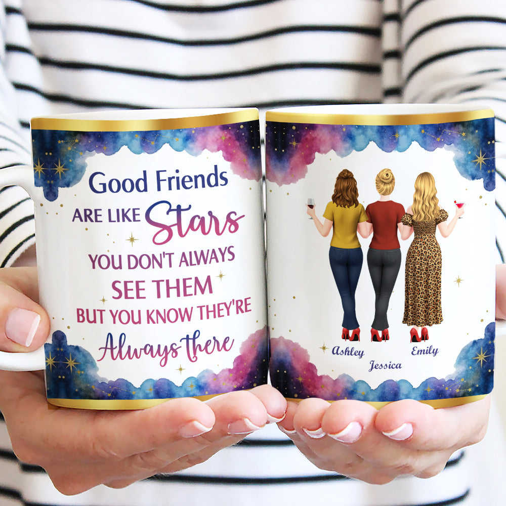 Custom Best Friend, Christmas & Birthday Friendship Keepsake Gift • True Friends Never Disappear - Personalized Coffee Mug
