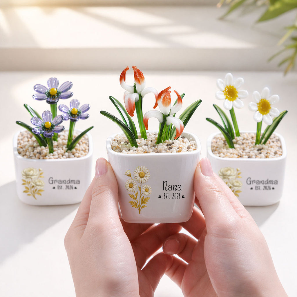 Flowers For Mom - Personalized Glass Birth Month Flower