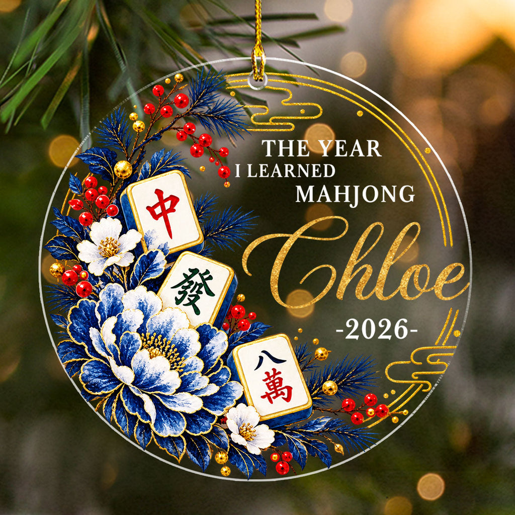 Custom Friendship Christmas Ornament, Best Friend Gift •  Mahjong Christmas - Personalized Acrylic Ornament