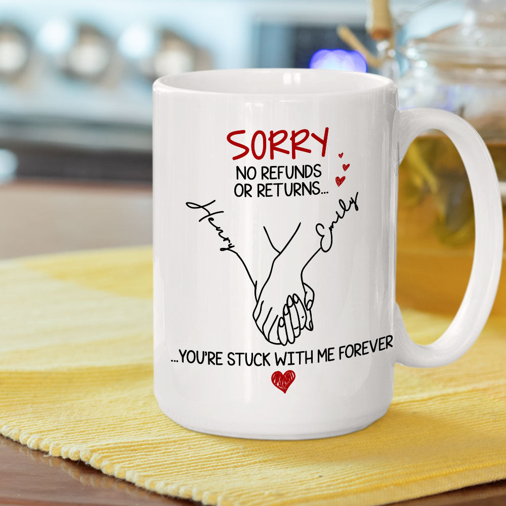 Custom Anniversary Keepsake Gifts For Couple • You Are Stuck With Me Forever - Personalized Coffee Mug