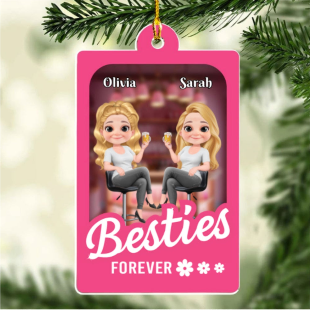 Custom Friendship Christmas Ornament, Best Friend Gift •  In My World - Personalized Acrylic Ornament
