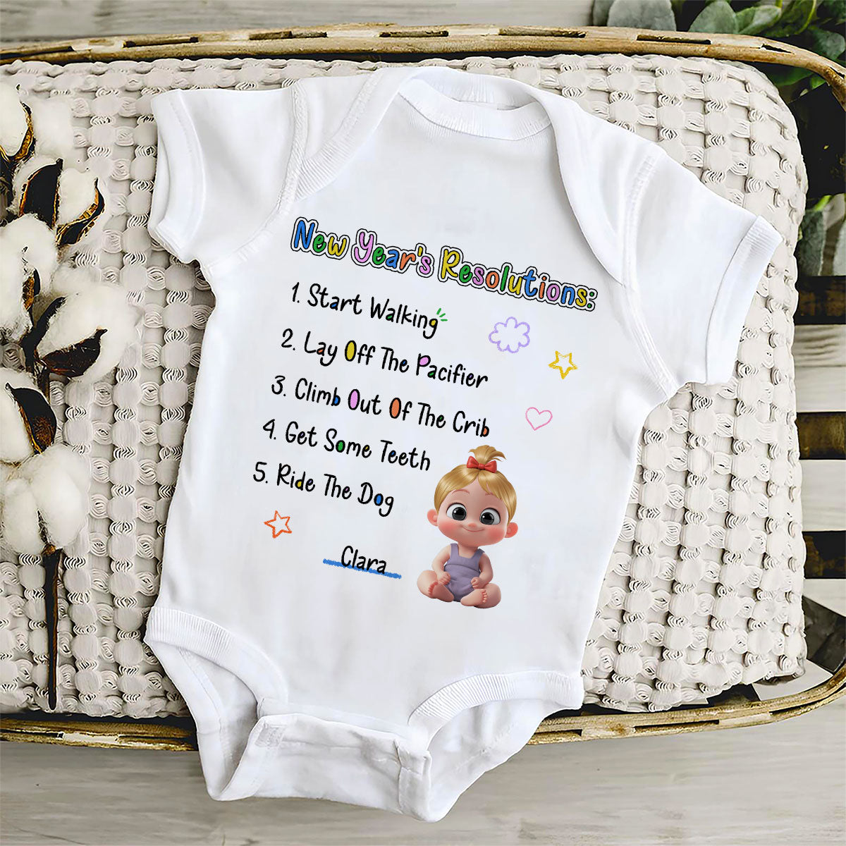 New Years Resolutions - Personalized Baby Onesie