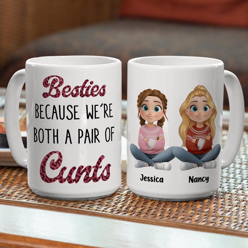 Custom Best Friend, Christmas & Birthday Friendship Keepsake Gift • Unfiltered Besties - Personalized Coffee Mug