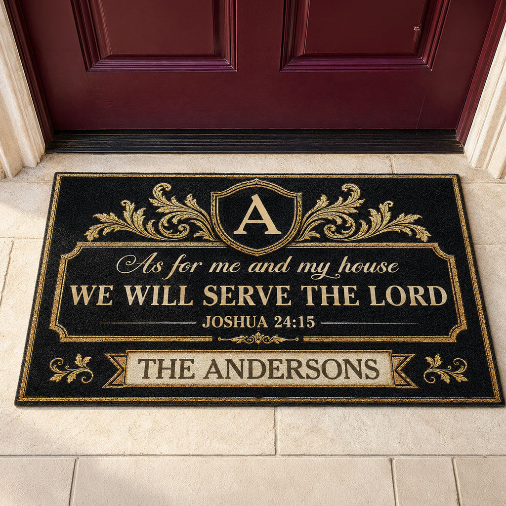 Together We Serve the Lord - Personalized Doormat