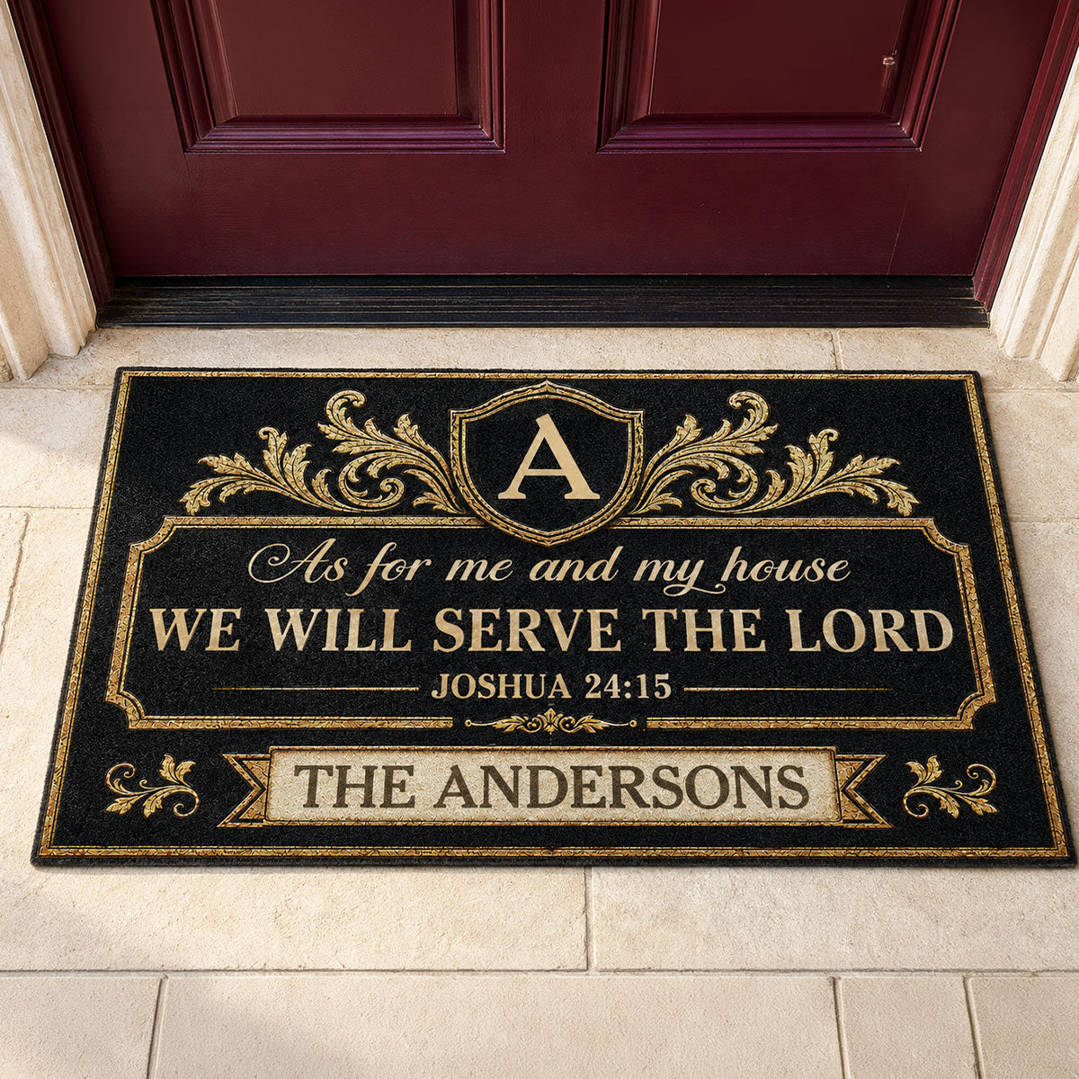 Together We Serve the Lord - Personalized Doormat