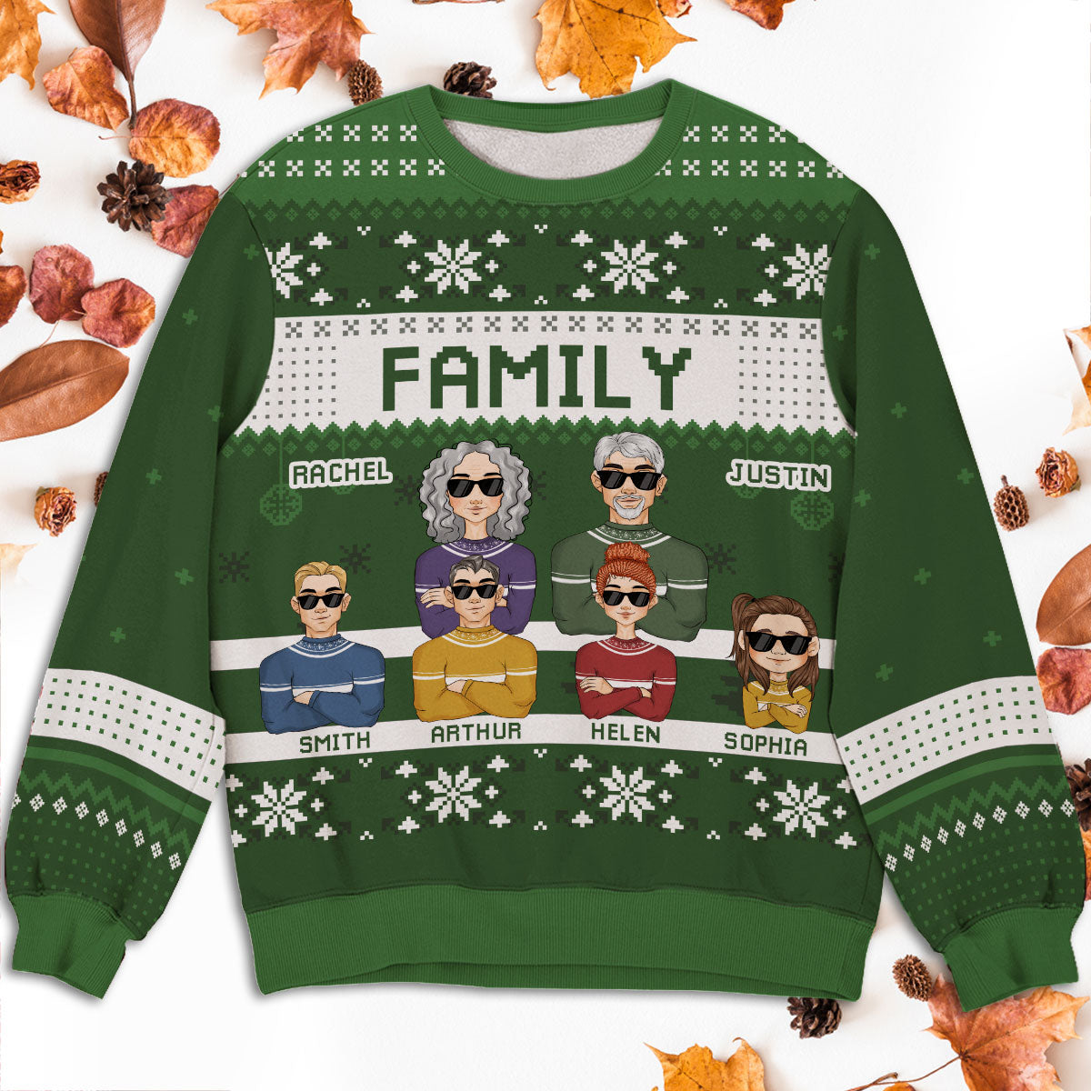 Custom Family Christmas Sweatshirt, Gift for Family Members • Christmas Family - Personalized All-Over-Print Sweatshirt
