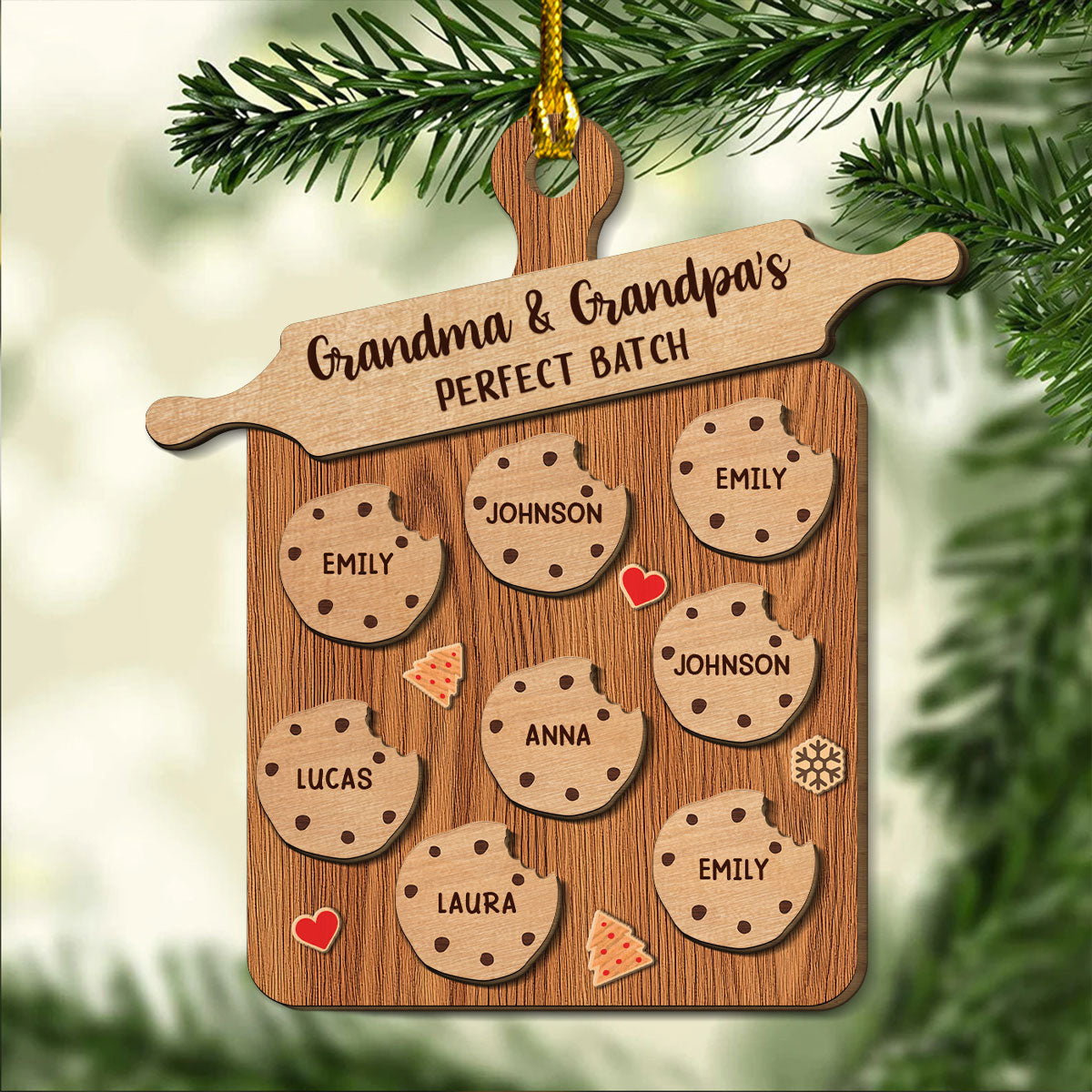 Custom Family Ornament, Christmas Gift for Family Members •  Perfect Batch Parents - Personalized Freeshape 2-Layered Wood Ornament
