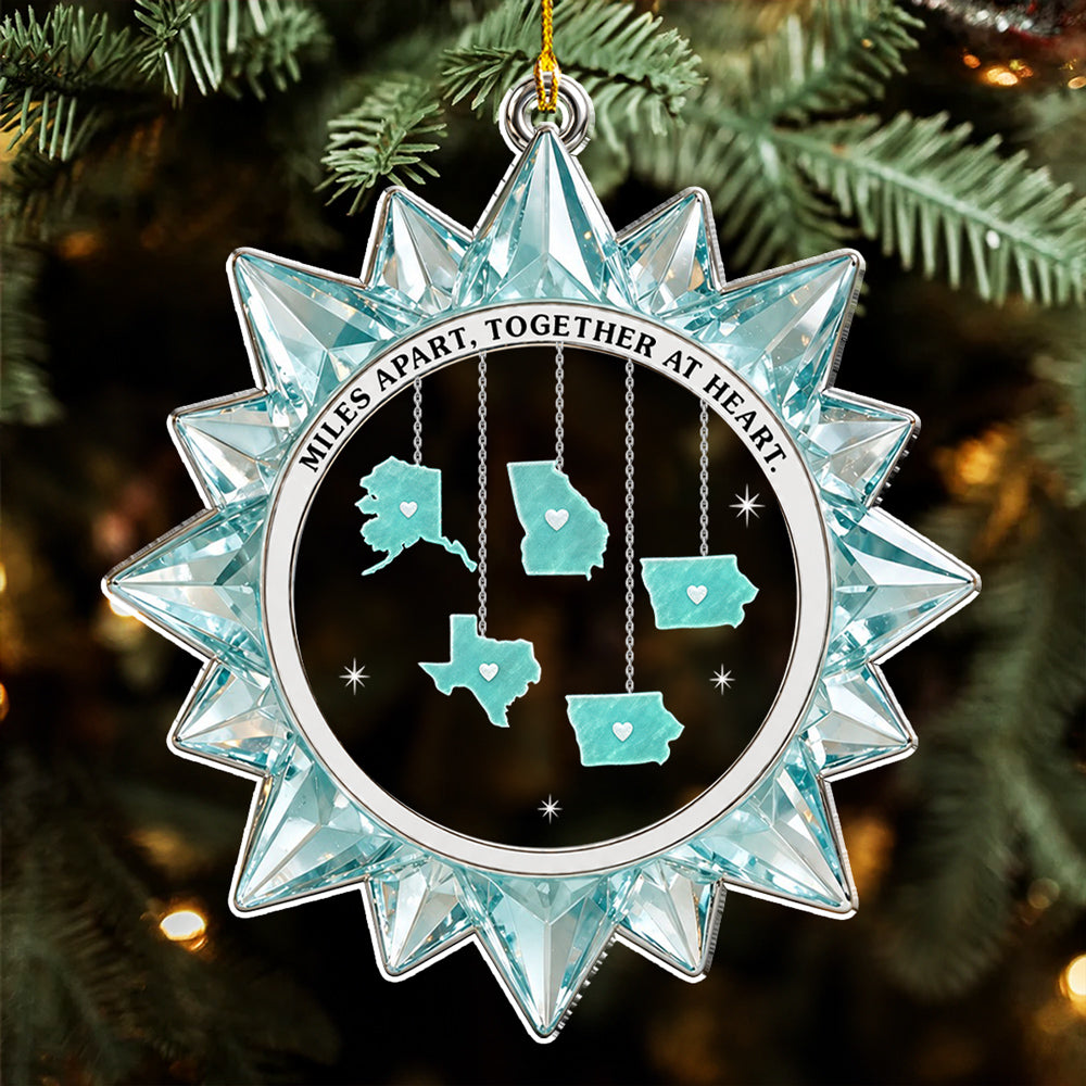Custom Family Ornament, Christmas Gift for Family Members •  Same Sky Same Love - Personalized Acrylic Ornament
