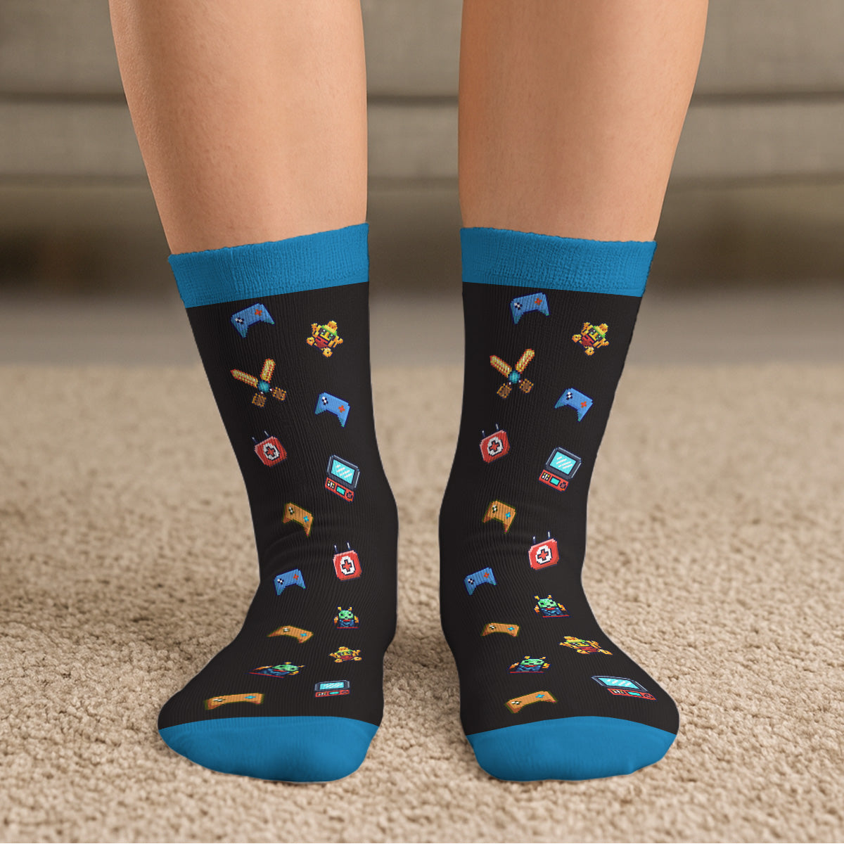 Custom Christmas Footwear, Birthday Gift For Son, Daughter • Do Not Disturb - Personalized Crew Socks